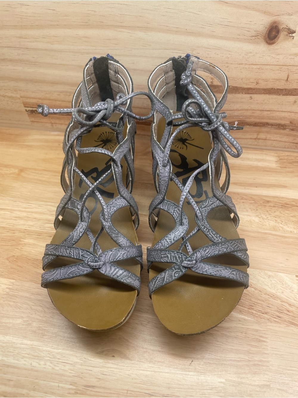 Women’s OTBT gladiator Sandals in Metallic Gray